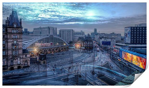 Liverpool City ,Lime St . Print by William Duggan