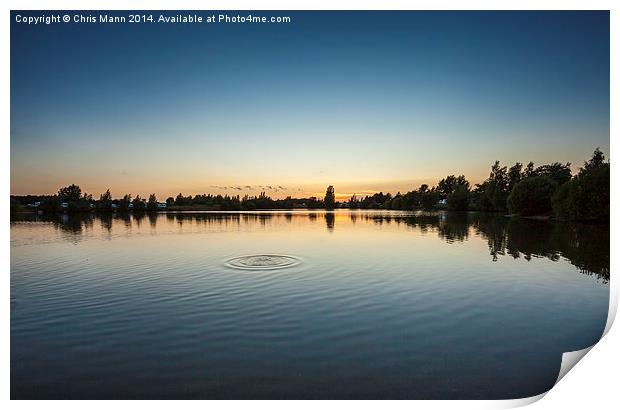  Gatton Water Sunset Print by Chris Mann