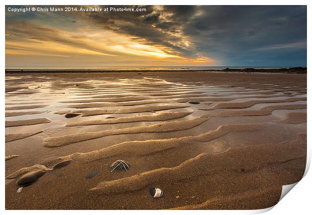  Widemouth Bay Sunset Print by Chris Mann