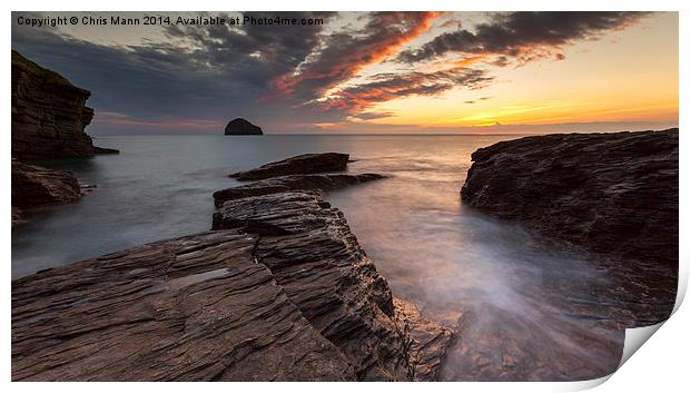  Cornish sunset Print by Chris Mann
