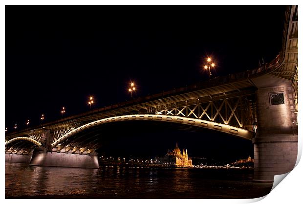 St Katherine's Bridge over the Blue Danube Print by steven kilmartin