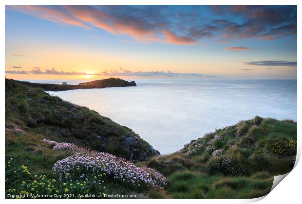 Spring sunset (Newquay)  Print by Andrew Ray