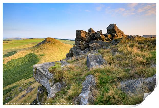 Crook and Ladycrook Hills  Print by Andrew Ray