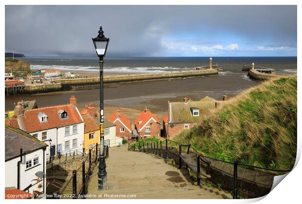 199 Steps view (Whitby) Print by Andrew Ray
