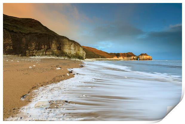 Morning at Thornwick Bay  Print by Andrew Ray