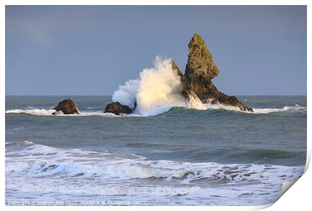 Breaking wave (Broad Haven)  Print by Andrew Ray