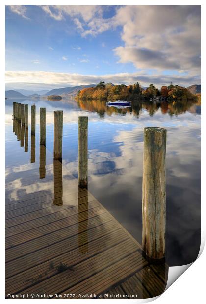 Posts at Derwentwater Print by Andrew Ray