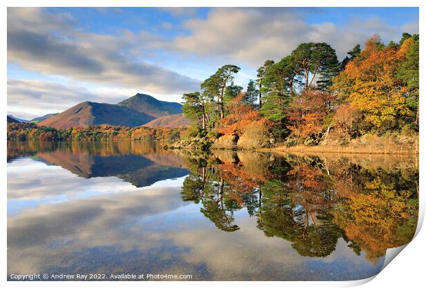 Autumn reflections (Friar's Crag) Print by Andrew Ray