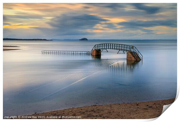 Bridge at sunset (Belhaven) Print by Andrew Ray