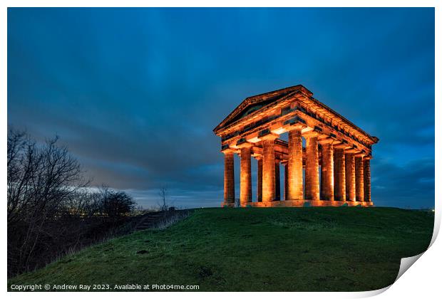 Penshaw Monument at twilight  Print by Andrew Ray