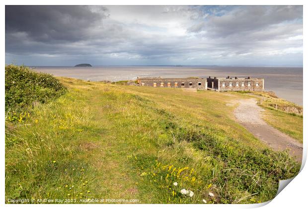 Towards Brean Down Fort  Print by Andrew Ray