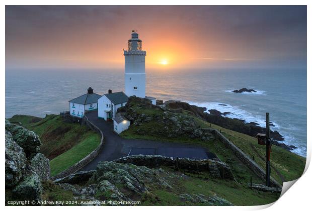 Sunrise at Start Point Lighthouse  Print by Andrew Ray
