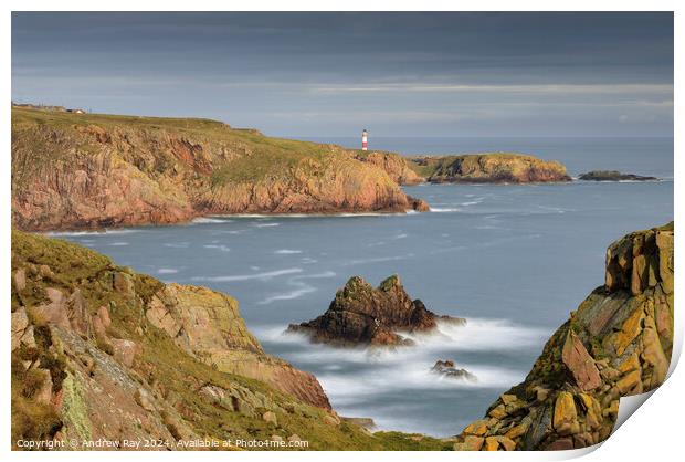 Lighthouse view (Longhaven Cliffs)  Print by Andrew Ray
