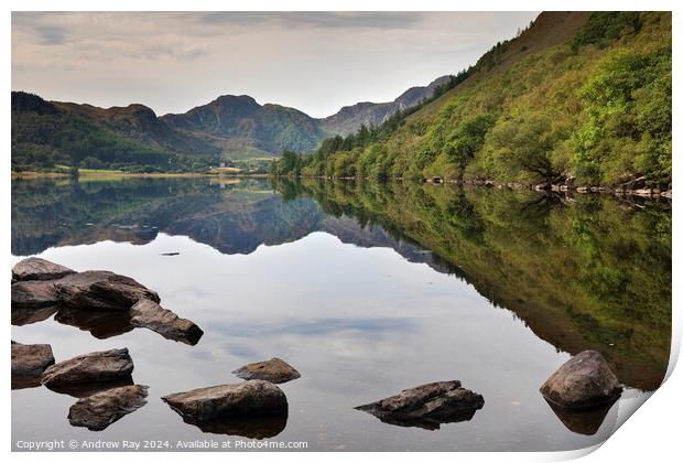 Refections at Llyn Crafnant  Print by Andrew Ray