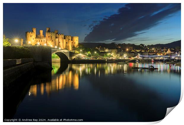 Twilight reflections (Conwy) Print by Andrew Ray