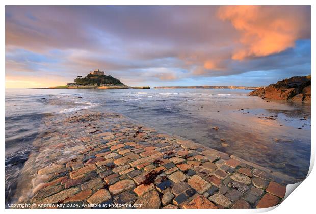 Early morning (St Michael's Mount) Print by Andrew Ray
