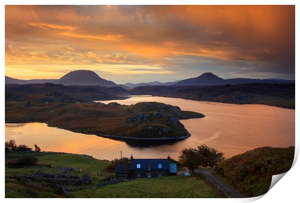 Above Loch Inchard Print by Andrew Ray