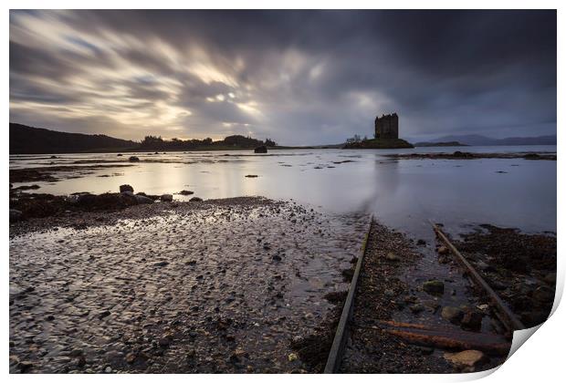 Rail Tracks at Castle Stalker Print by Andrew Ray