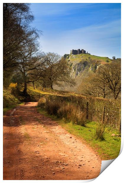 Track to Carreg Cennen Castle Print by Andrew Ray