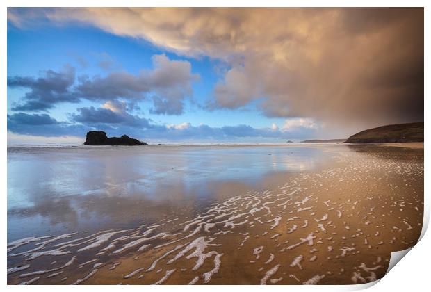 Approaching Storm (Perranporth) Print by Andrew Ray