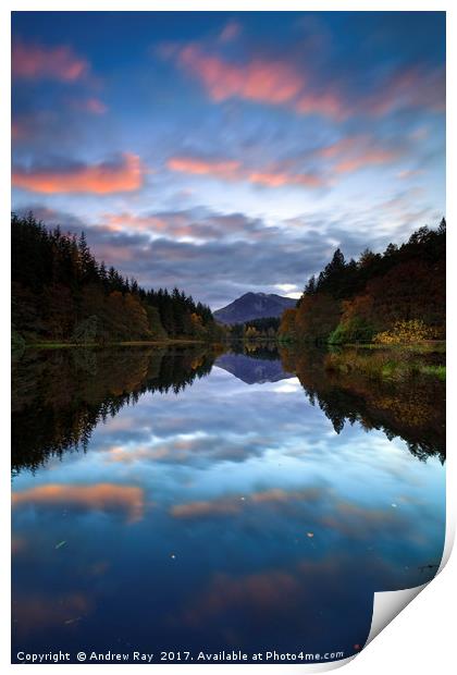 Glencoe Lochan Reflections Print by Andrew Ray