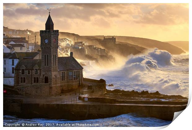 Stormy Morning (Porthleven)  Print by Andrew Ray