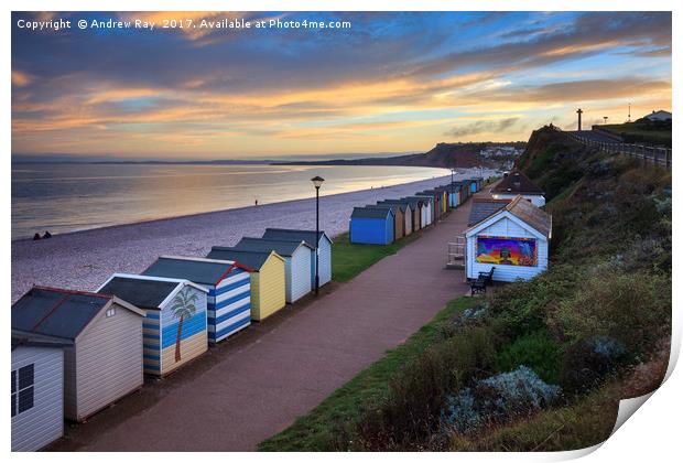 Budleigh Salterton Sea Front Print by Andrew Ray