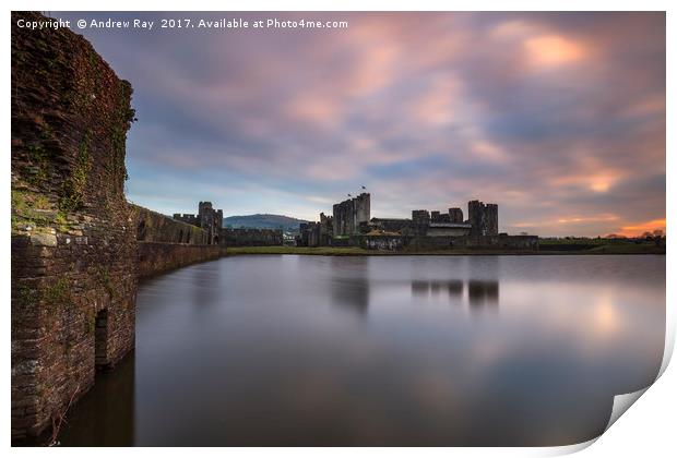 Evening Reflections (Caerphilly) Print by Andrew Ray