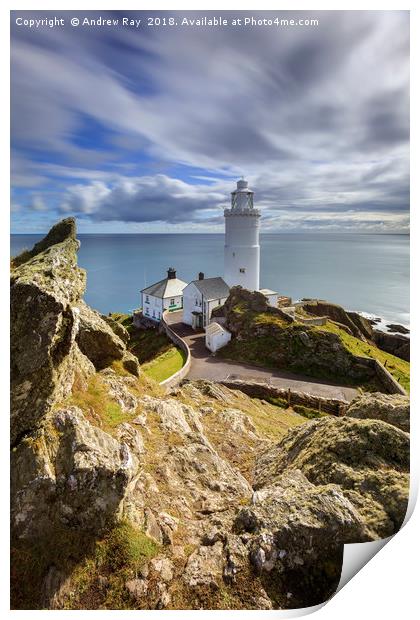 Above Start Point Lighthouse Print by Andrew Ray