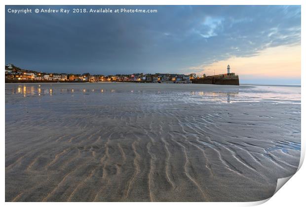 Twilight at St Ives Print by Andrew Ray