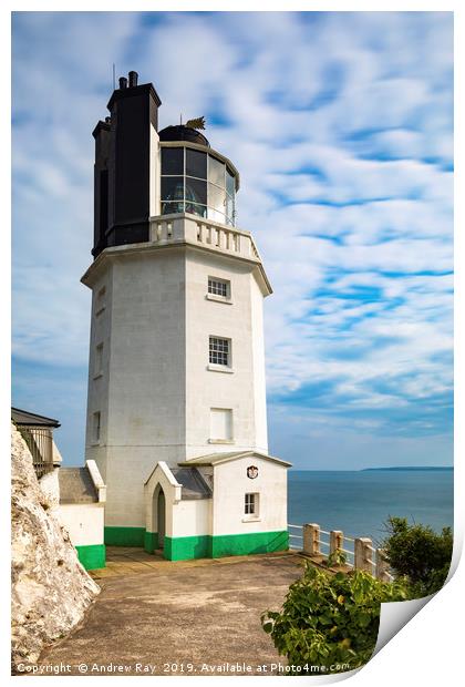 Lighthouse on St Anthony Head Print by Andrew Ray
