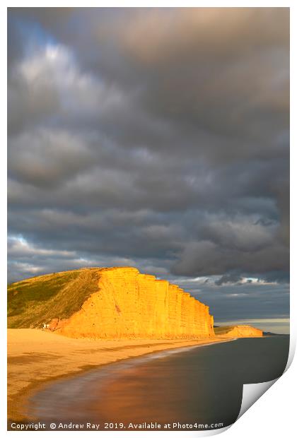 Stormy evening at West Bay Print by Andrew Ray