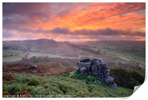 Sunrise from Hen Cloud Print by Andrew Ray