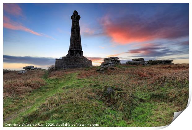 Sunrise at the Bassett  Monument Print by Andrew Ray