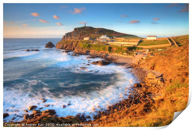 High Tide at Priest's Cove (Cape Cornwall) Print by Andrew Ray