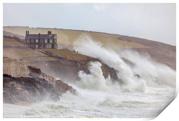 Coastal Gale (Porthleven) Print by Andrew Ray
