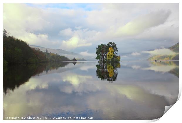Reflections in Loch Tay Print by Andrew Ray