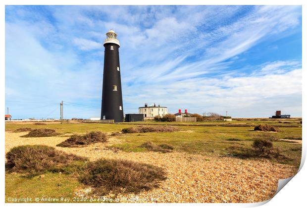 Dungeness Lighthouse Print by Andrew Ray