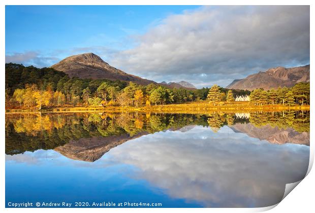 Reflections in Loch Coulin Print by Andrew Ray