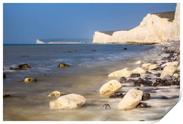 Chalk Boulder at the Seven Sisters Print by Andrew Ray