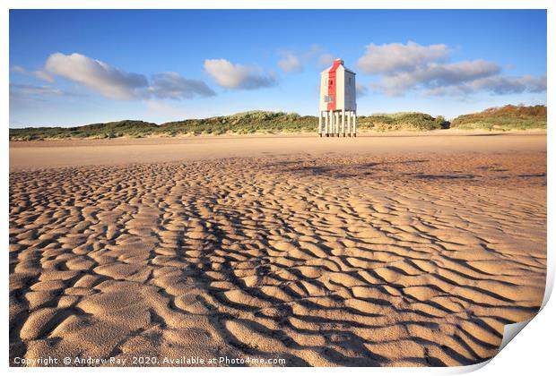 Sand Patterns at Burnham Lighthouse Print by Andrew Ray