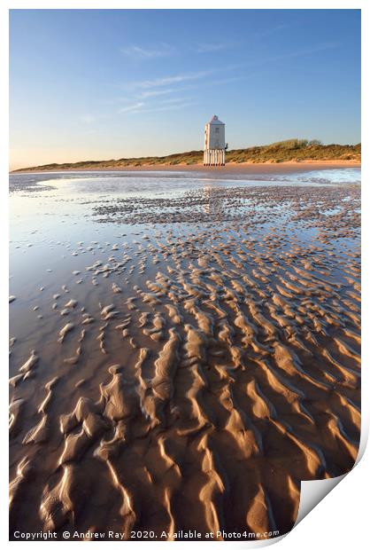 Sand Ripples on Burnham Beach Print by Andrew Ray