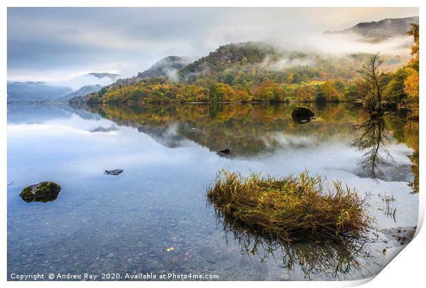Ullswater Reflections Print by Andrew Ray