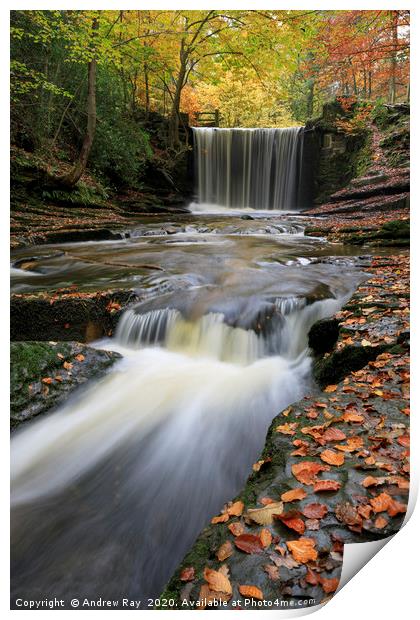 Nant Mill Waterfall Print by Andrew Ray