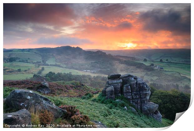 Towards sunrise (Hen Cloud) Print by Andrew Ray