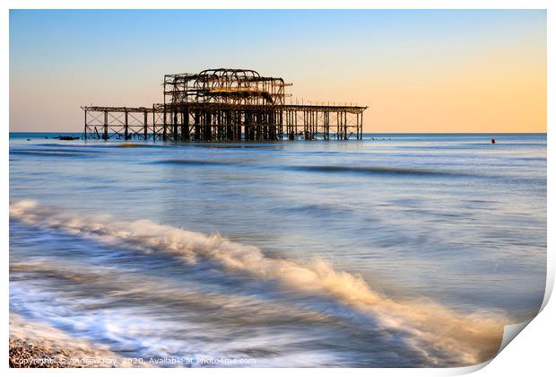 Late afternoon (Brighton West Pier) Print by Andrew Ray