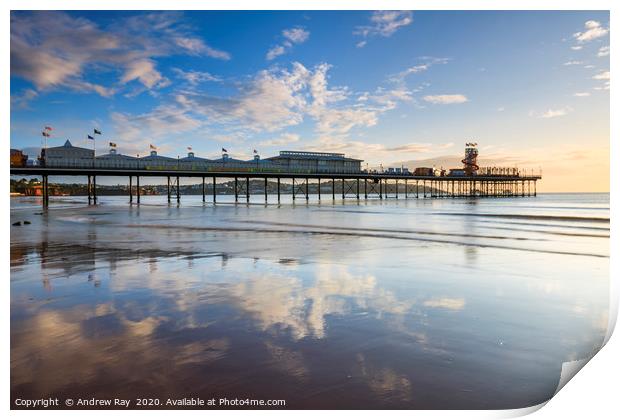 Pier reflections at Paignton Print by Andrew Ray