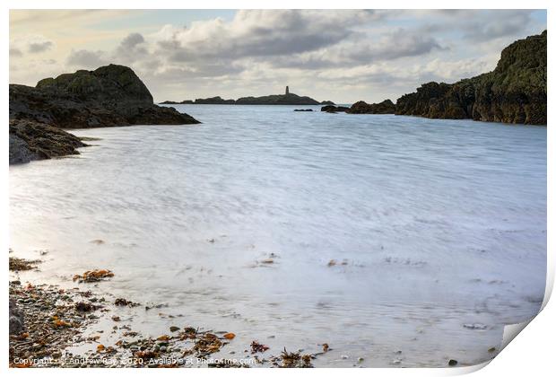 High tide at Rhoscolyn Beach Print by Andrew Ray