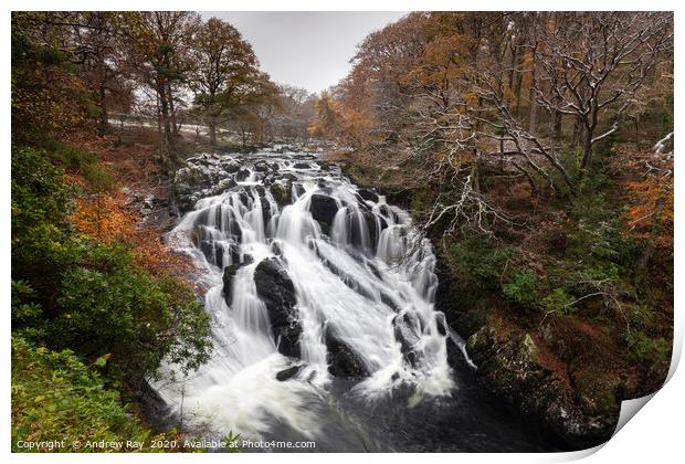 Swallow Falls (Snowdonia) Print by Andrew Ray