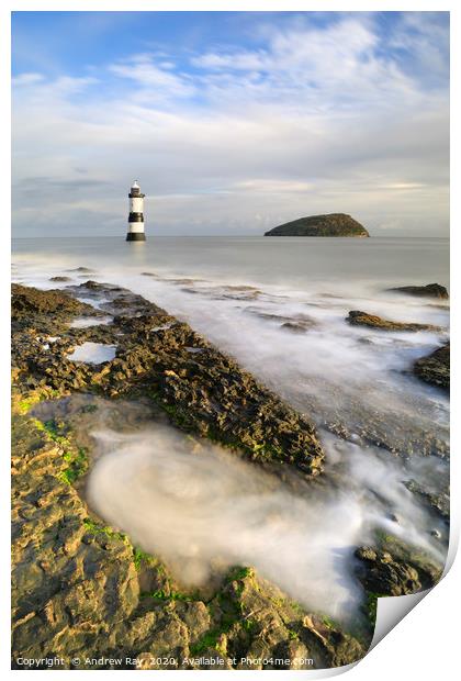 Water Swirl at Penmon Print by Andrew Ray